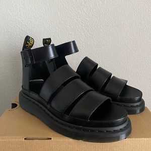 DR. MARTENS CLARISSA II LEATHER STRAP SANDALS